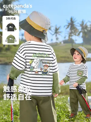 Baby Boys Fake Two-Piece T-Shirt Spring Top