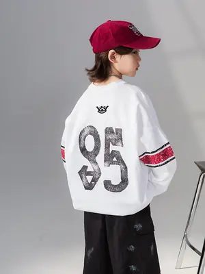 Boys Long Sleeve T-Shirt White 2026 Spring Wear