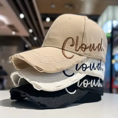 Men's Gray Cloud Letter Baseball Cap