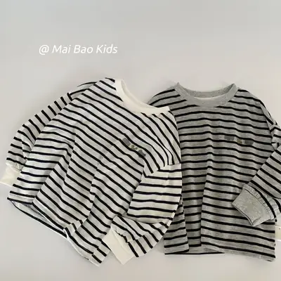 Mai Bao Boys Striped T-Shirt 2026 Spring