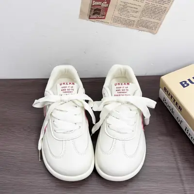 Women's White Blue Korean Style Casual Sneakers