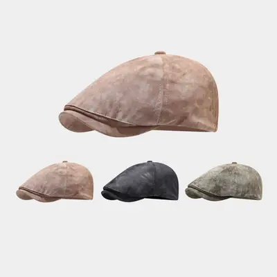 Japanese Vintage Tie-Dye Octagonal Cap for Men Women Spring Autumn
