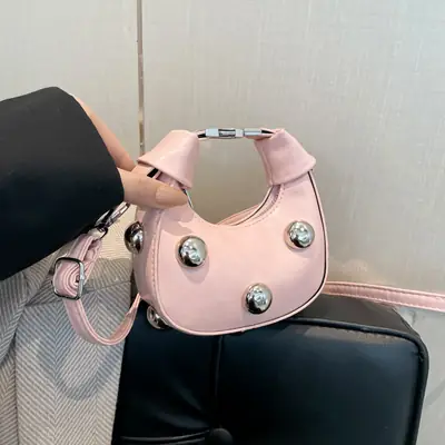 Pink Sparkly Mini Shoulder Crossbody Bag for Women