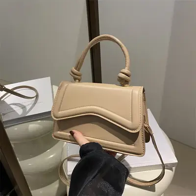 2025 Spring Casual Shoulder Bag Beige Square Design