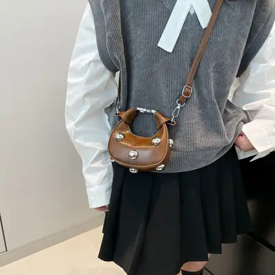 Women's Mini Handbag with Pearl Accents