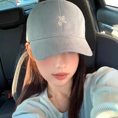 Blue Embroidered Women's Spring Summer Cap