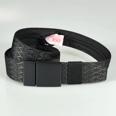 Men Black Mesh Flip Belt 38MM Alloy