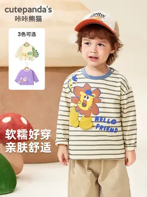 Baby Long Sleeve T-Shirt Striped Panda Print Spring Outfit