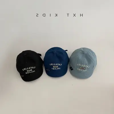 Baby Embroidered Cap Spring Autumn Blue Grey