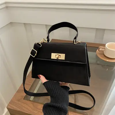 2025 Spring Brown Leather Commuter Lock Bag