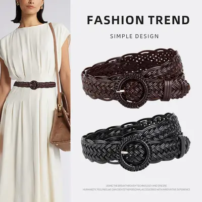 Women Decorative Woven Belt Set of 5