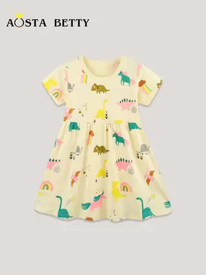 Printed Dinosaur Girls Skirt Summer Dress