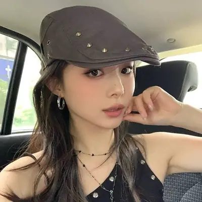 Vintage Rivet Hat Women Sun Protection Hat