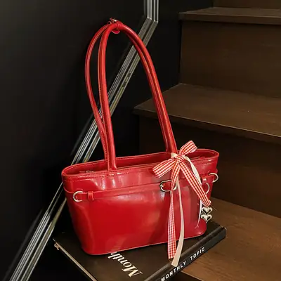 Black Korean Style Shoulder Bag 2025 Spring New