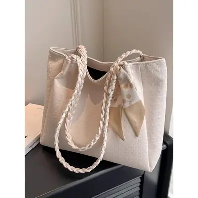 Pink Textured Shoulder Bag for Women 2026 Spring
