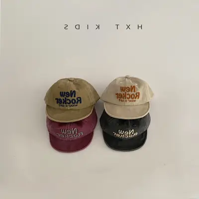 Baby Black Embroidered Cap 2025 Spring Autumn