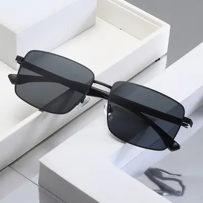 Men's Black Polarized Sunglasses Aviator Style