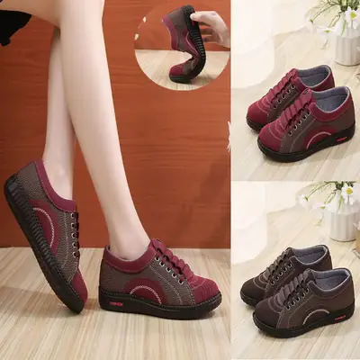 Spring and Autumn New Old Beijing Cloth Shoes Women's Mother Shoes Lightweight Non-slip Flat Milk Shoes Comfortable Soft-soled Casual Single-layer Shoes