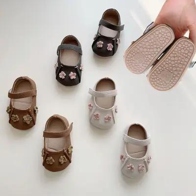 INS Spring New 0-2 Year Old Baby Girl Baby Toddler Shoes Bow Non-slip Soft Sole Shoes Foreign Style Princess Shoes