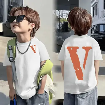 Children's Orange Astronaut T-Shirt 8-15Yr Cotton