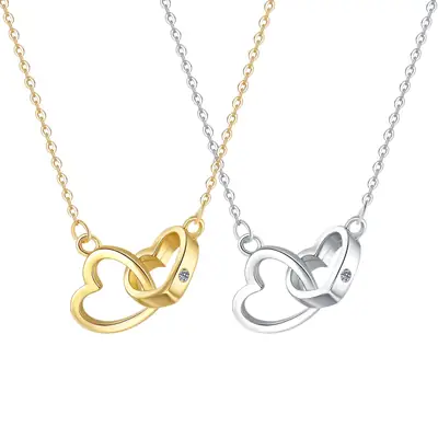 Gold Heart Necklace for Women European American Fashion