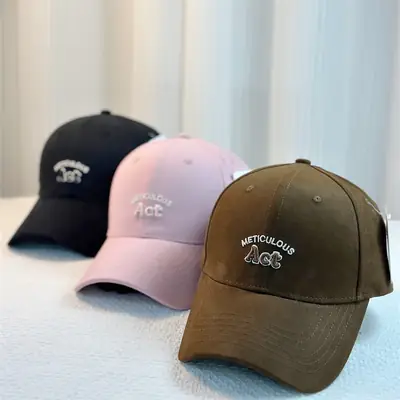 Pink Embroidered Baseball Cap for Women All Season