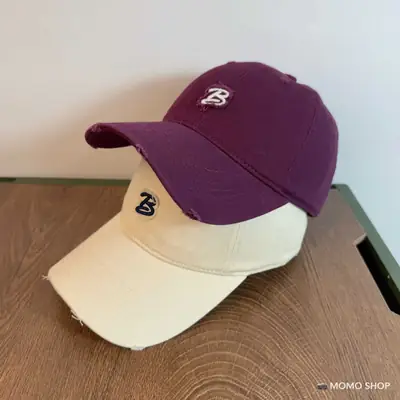 Vintage B-Brave Gray Baseball Cap with Wide Brim