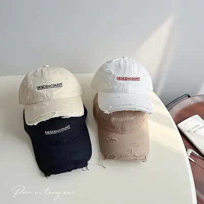 Korean Letter Embroidered Baseball Caps for Men Women