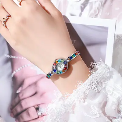 Gold Crystal Bracelet Watch for Women