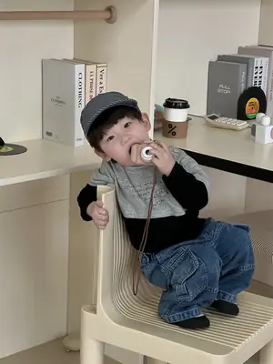 Kids Long Sleeve T-Shirt Jeans Suit Autumn New Korean Style Boys