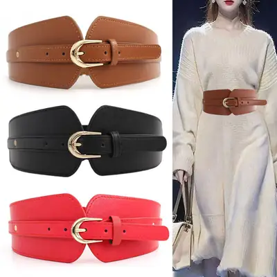 Red Stretch Waist Belt for Women