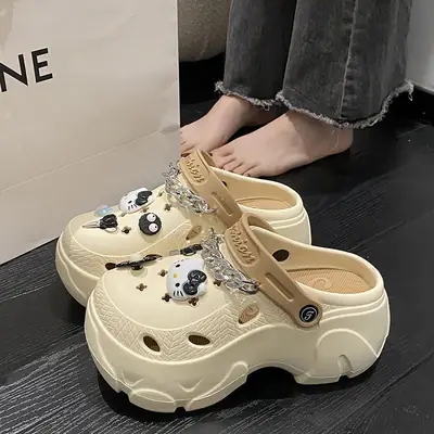Women Cartoon EVA Sneakers Pink White Summer Sandals