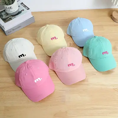 Spring Kids Light Macaron Cap Letter M All Match