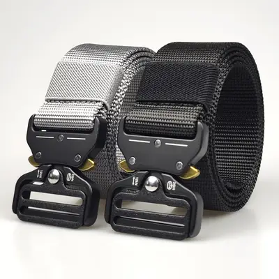 Gold Beaded Nylon Tactical Belt for Men