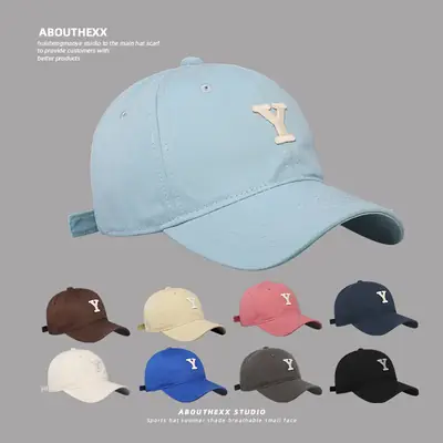 Women Blue Y Letter Baseball Cap Spring Summer Korean Style