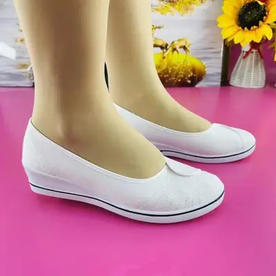 White Wedge Heel Hospital Nurse Shoes