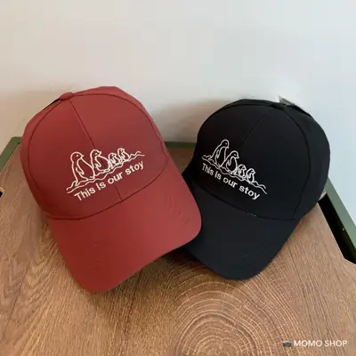 Women's Korean Cartoon Penguin Cap Beige Baseball