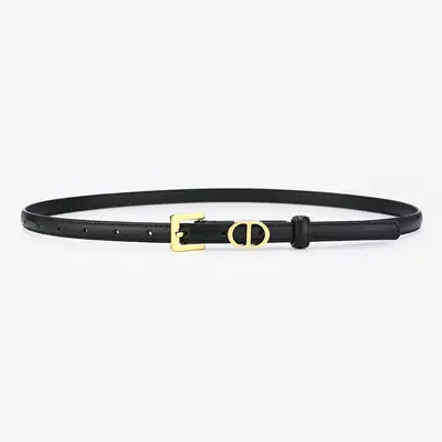 Women's D-Braceled Belt with Cowhide Leather