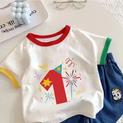 Pure Cotton Baby Summer T-Shirt Red Star Design