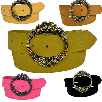 2025 Spring Belt Candy Color Round Buckle Chic Style