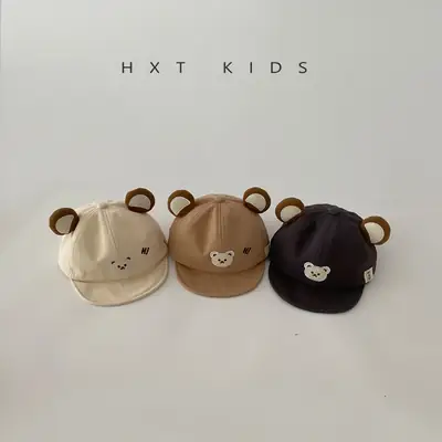 Baby Bear Embroidered Cap Spring Brown Beige