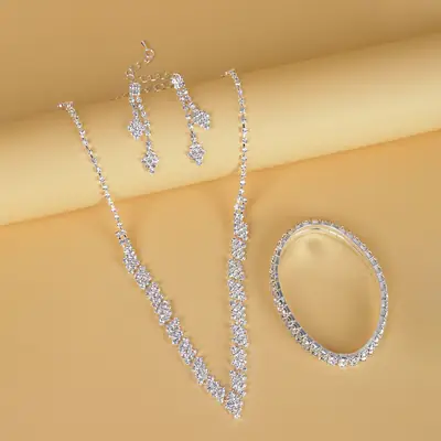 Trendy Geometric Necklace Set for Women Wedding Accessories