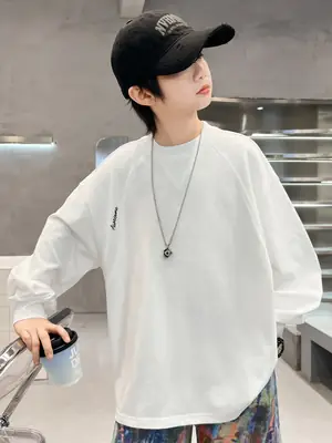 Boys Long Sleeve T-Shirt Black 2026 Spring Top