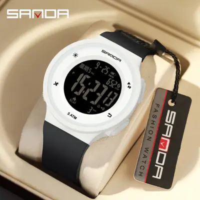 Sanda Multifunctional Digital Watch with Blue LED Display