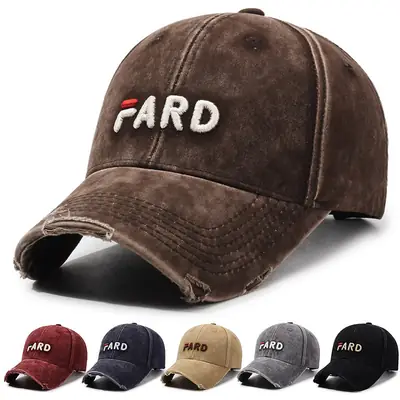 Women's Vintage Gray Feather Cap with "FARD" Embroidery