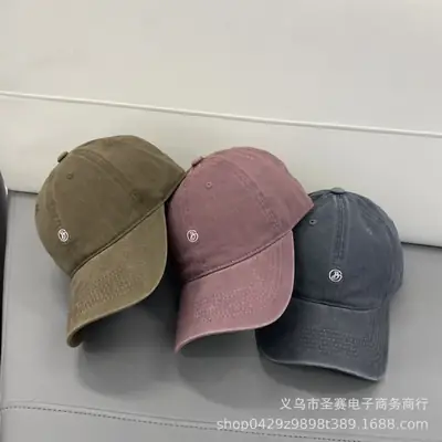 Women Wash Cotton Baseball Caps B- Letter Embroidered