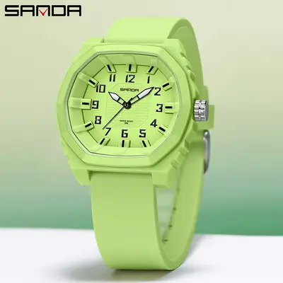 Sanda Black Quartz Watch for Boys Girls All Match