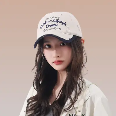 Korean Style Hole Soft Top Baseball Cap for Men Women