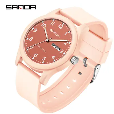 Sanda Quartz Watch for Men Women Waterproof Double Calendar