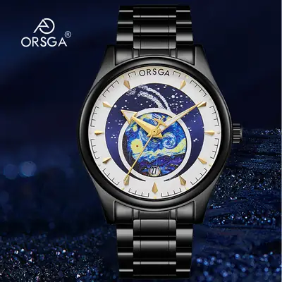 ORSGA Men's Starry Sky Watch with Luminous Dial